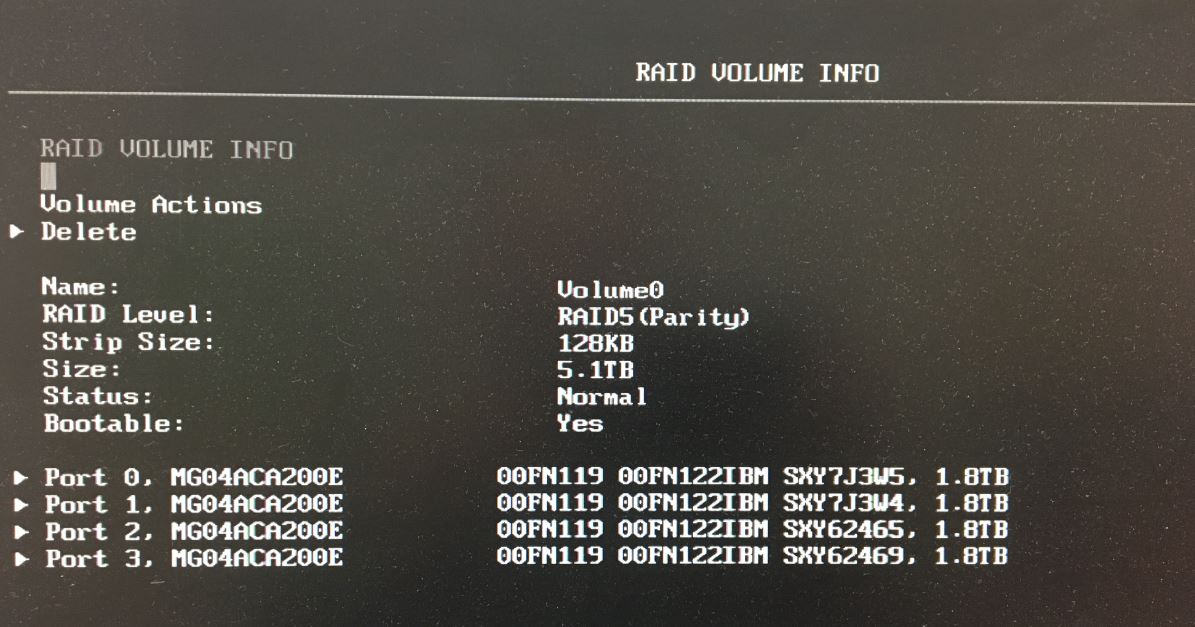 RAID setup